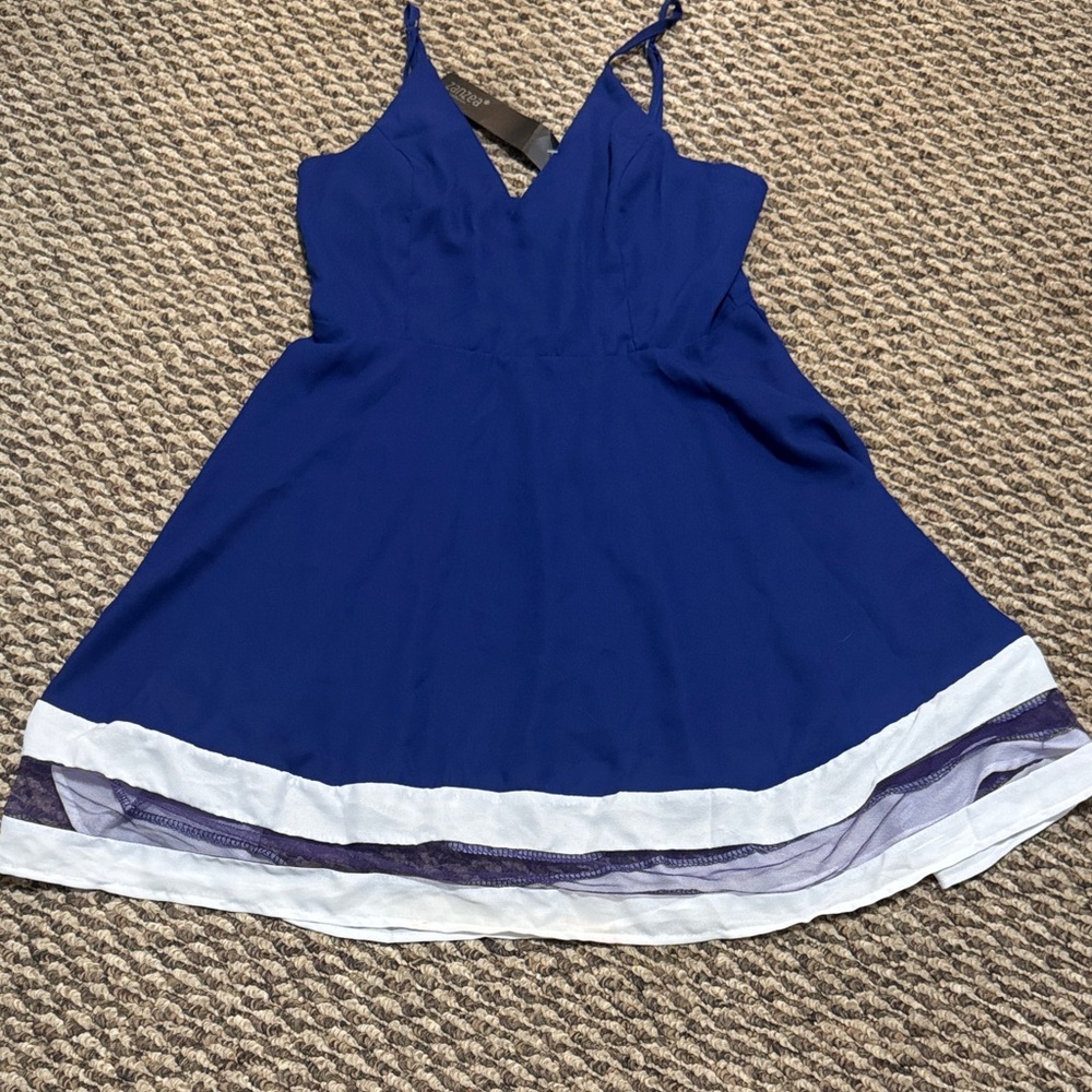 Zanzea Blue and White Mini Dress